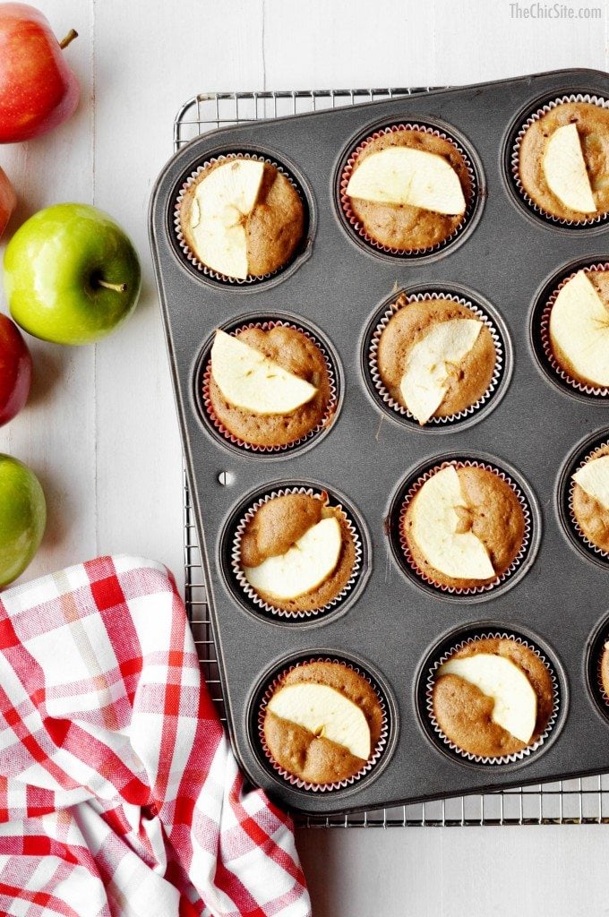 golden brown apple muffins