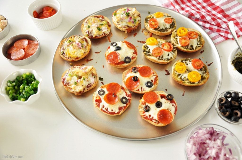 easy to make pizza bagels