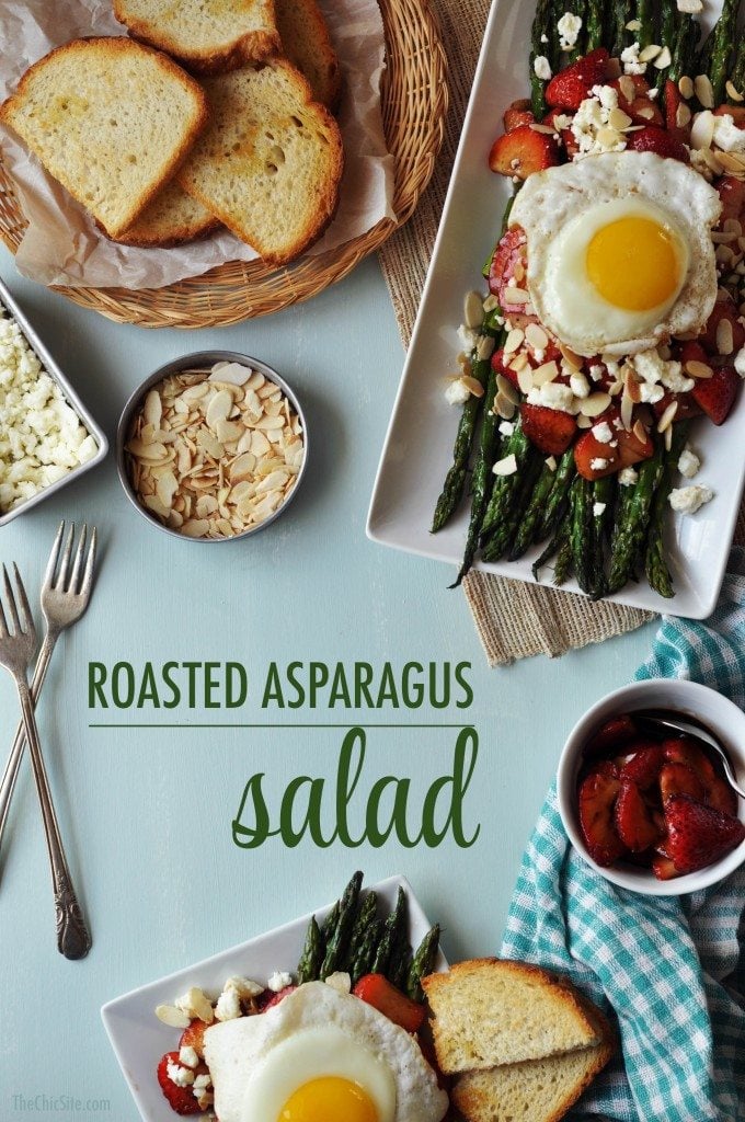 balsamic strawberries asparagus salad with a fried egg