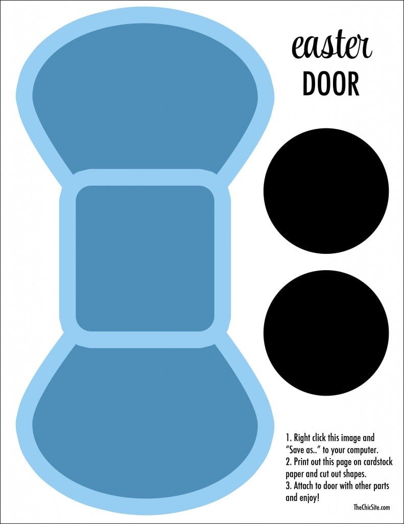The Chic Site Bunny Door Free Printable BowTie and Eyes