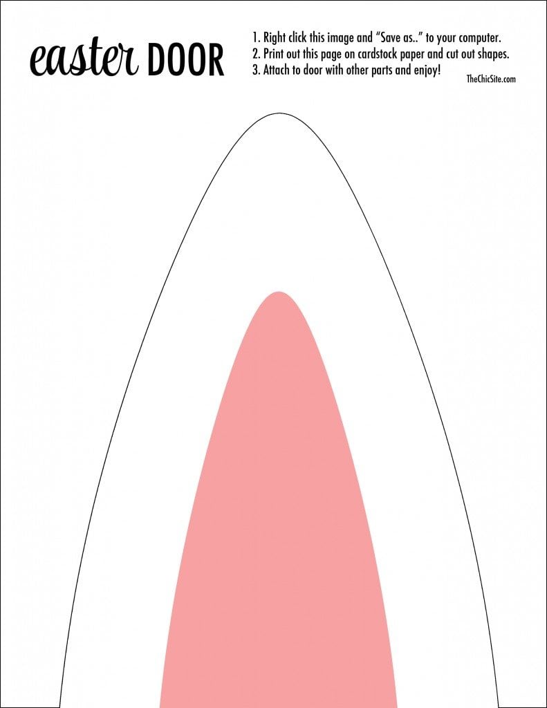 The Chic Site Bunny Door Free Printable Ear Top